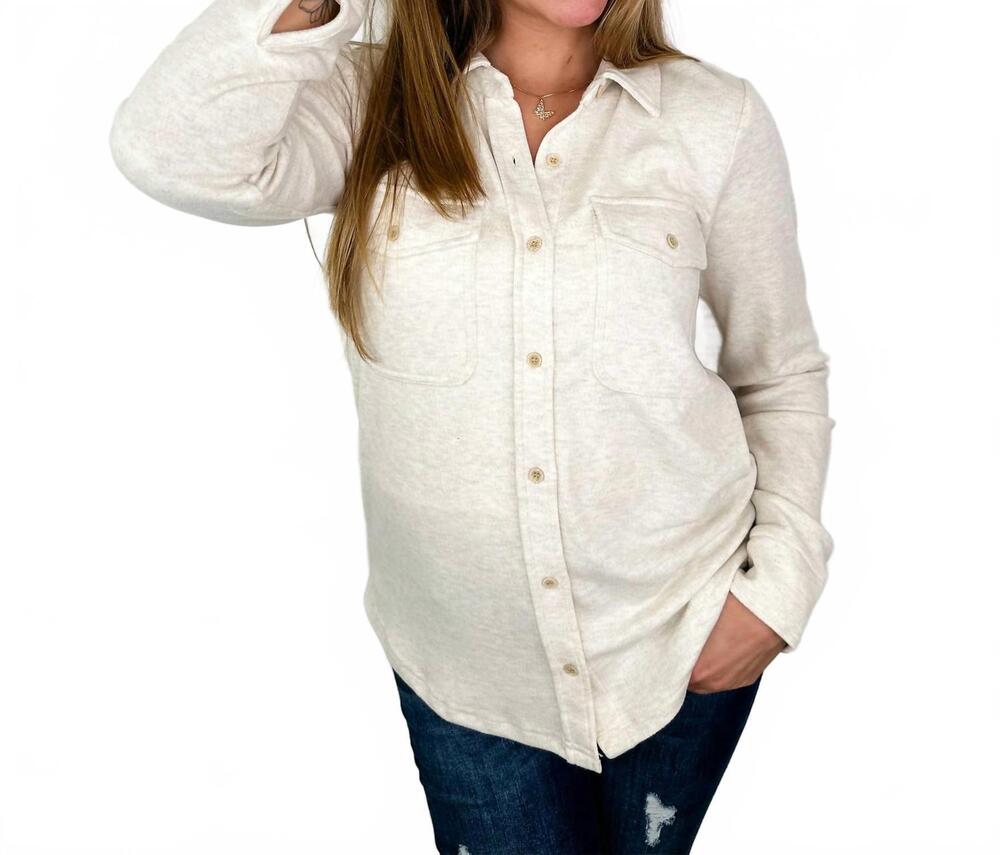 NEW THREAD & SUPPLY cassian soft luxe button up shirt in oatmeal